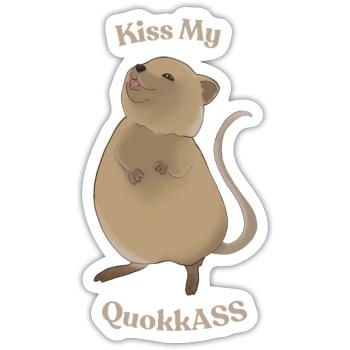 Kiss My QuokkASS – Funny Quokka Shirt - Sticker size S (10 x 10 cm) - white matte - Front