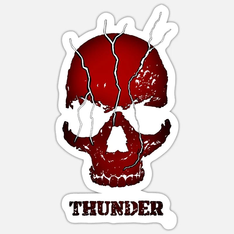 Crâne de tonnerre explosif Sticker taille S (10 x 10 cm)