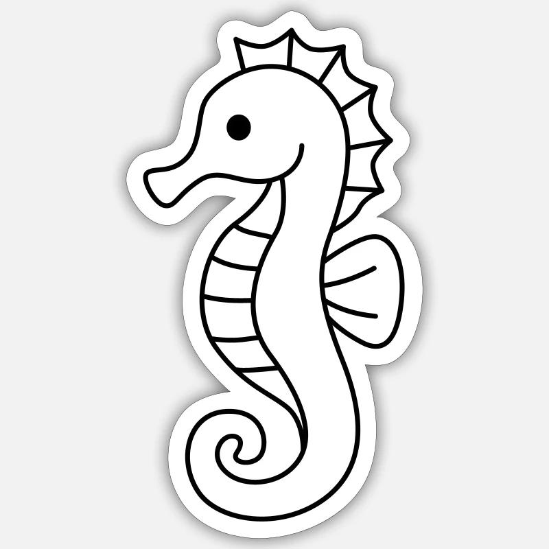 Seepferdchen - Sticker Größe S (10 x 10 cm) - Mattweiß