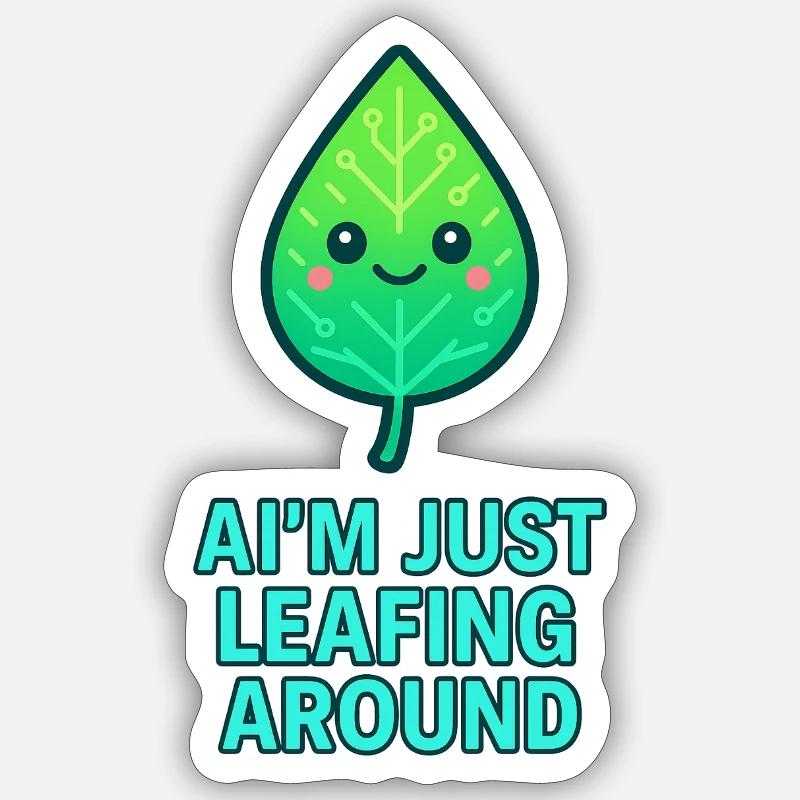 I'm just leafing around – Blattdesign - Sticker Größe S (10 x 10 cm) - Mattweiß