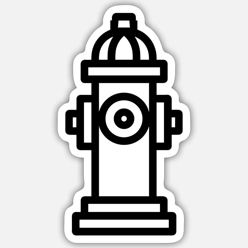 Hydrant - Sticker Größe S (10 x 10 cm) - Mattweiß