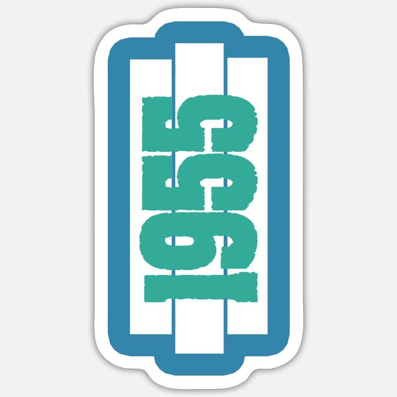 1955 - Sticker taille S (10 x 10 cm) - blanc mat