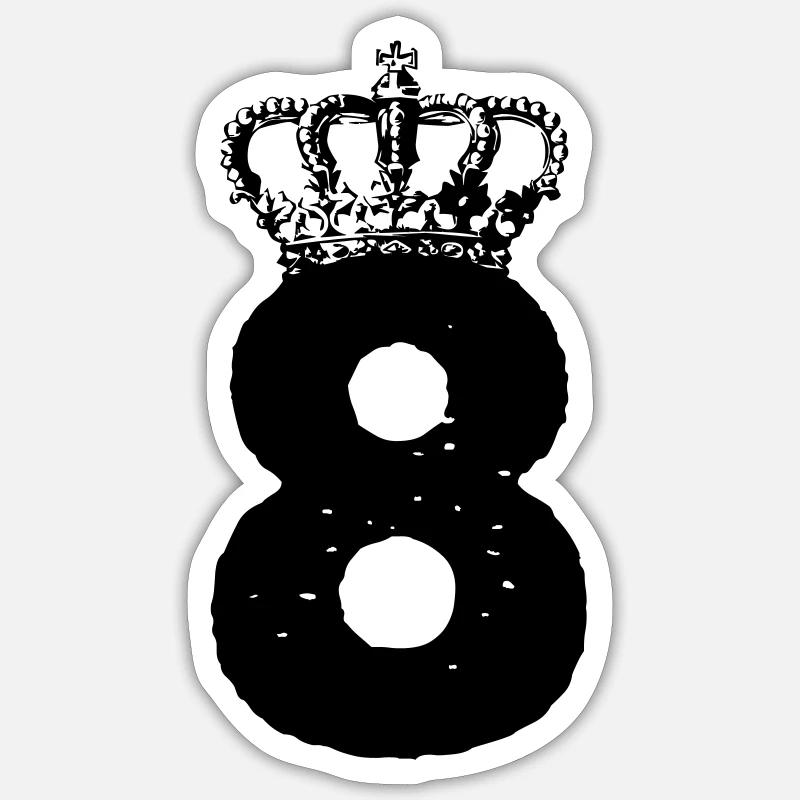 8e Couronne - Sticker taille S (10 x 10 cm) - blanc mat