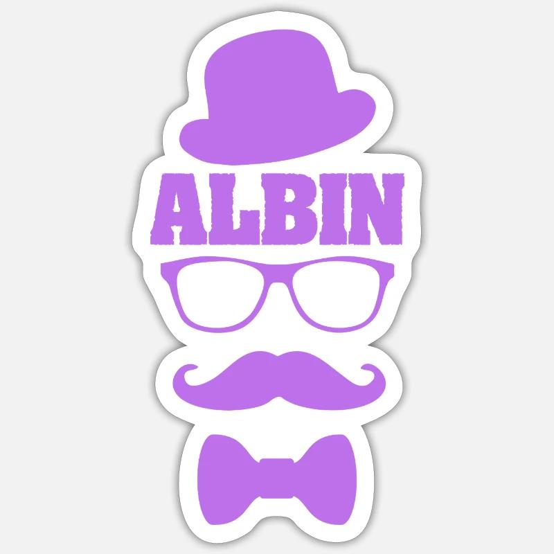 Gift for Albin - Sticker size S (10 x 10 cm) - white matte