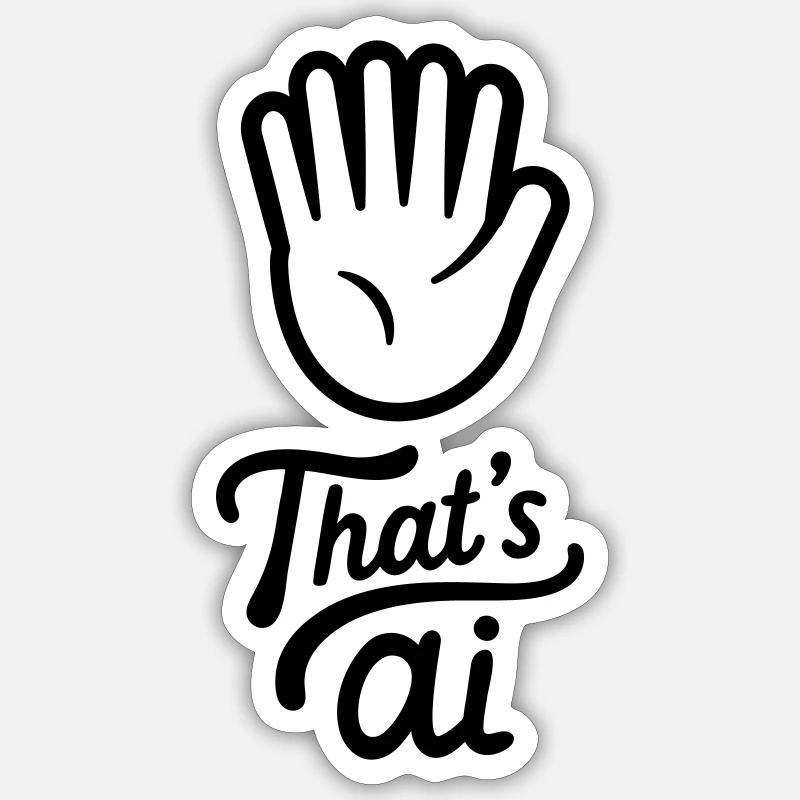 Écrit à la main « C’est l’IA » avec 6 doigts Sticker taille S (10 x 10 cm)