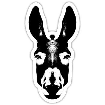 Esel / Kopf  - Sticker Größe S (10 x 10 cm) - Mattweiß - Vorne