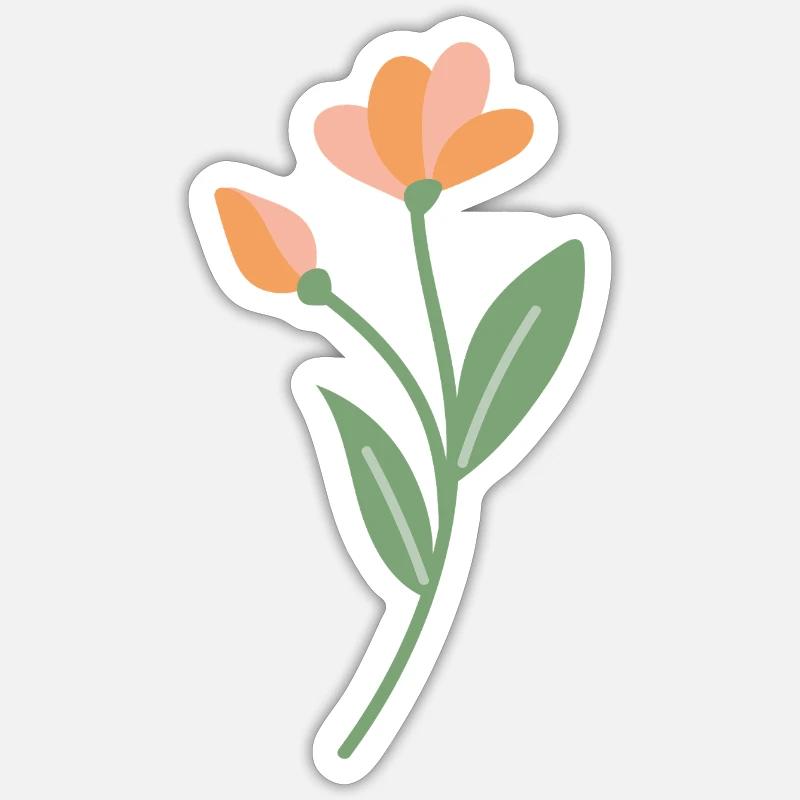 Fleur - Sticker taille S (10 x 10 cm) - blanc mat