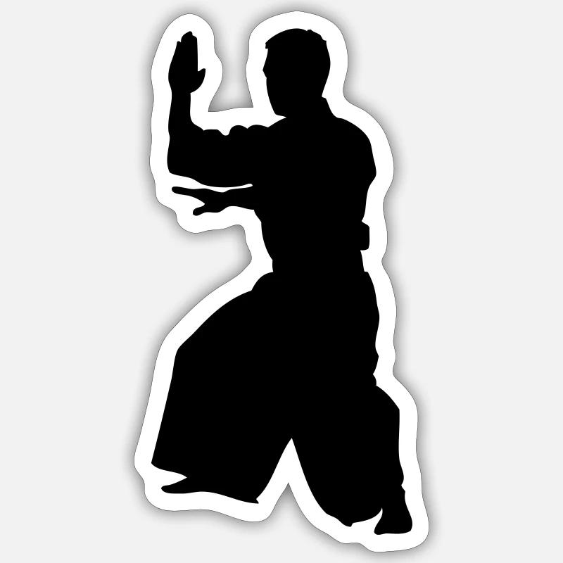 Aikido  - Sticker taille S (10 x 10 cm) - blanc mat