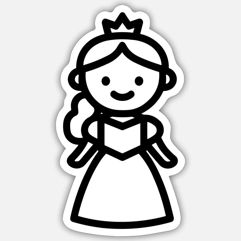 princesse - Sticker taille S (10 x 10 cm) - blanc mat