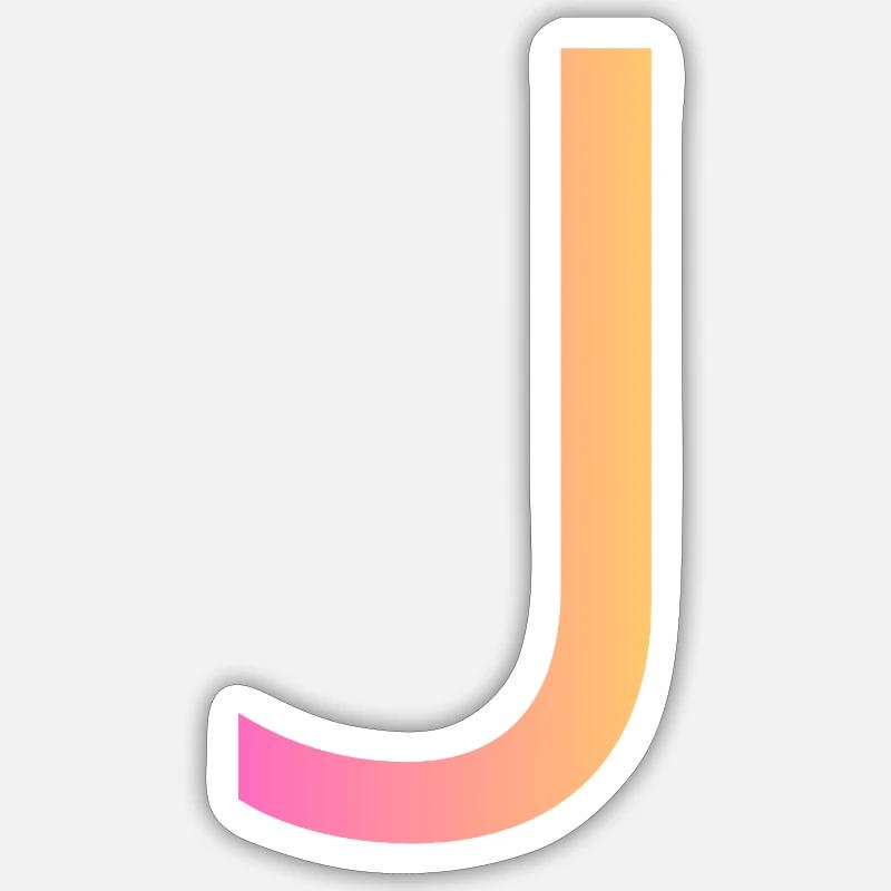 J - Sticker Größe S (10 x 10 cm) - Mattweiß