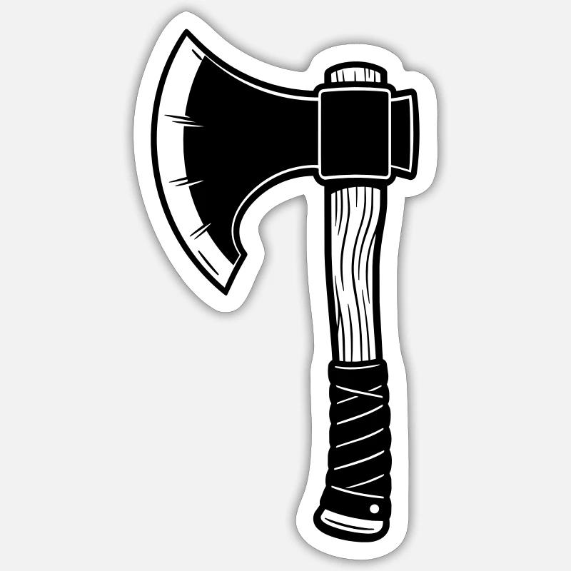 Battle axe - Sticker size S (10 x 10 cm) - white matte