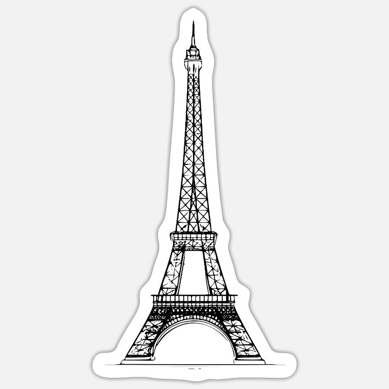 Eiffelturm - Sticker Größe S (10 x 10 cm) - Mattweiß