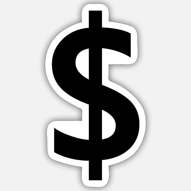 Dollarzeichen - Sticker Größe S (10 x 10 cm) - Mattweiß