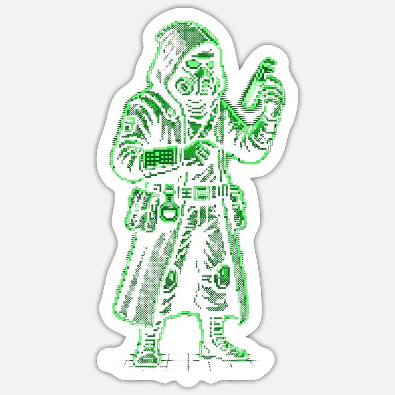 Punk Apothécary Pixel Art Hacker rétro - Sticker taille S (10 x 10 cm) - blanc mat