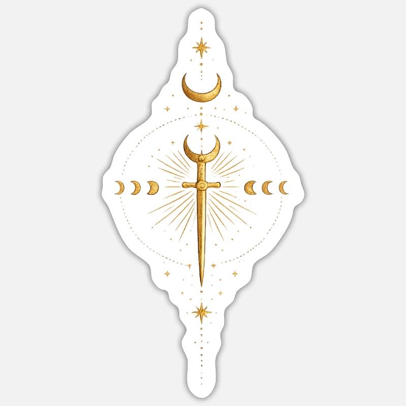 Épée Étoile d’Or - Sticker taille S (10 x 10 cm) - blanc mat