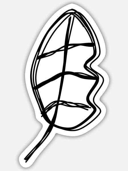 Feder handgezeichnet - Sticker Größe S (10 x 10 cm) - Mattweiß