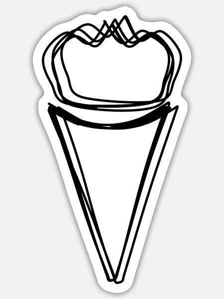 Schultüte handgezeichnet - Sticker Größe S (10 x 10 cm) - Mattweiß