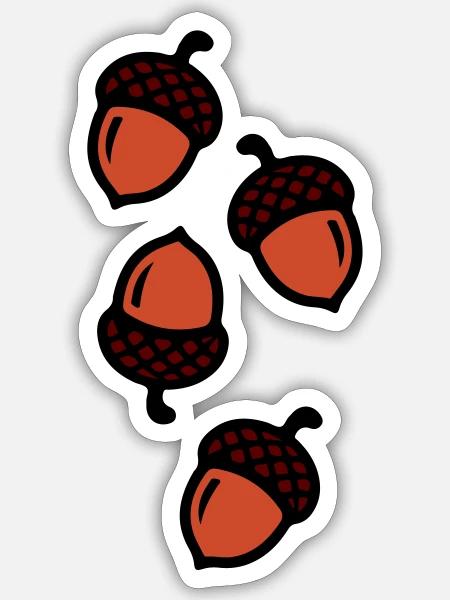 Eichel Comic Symbol - Sticker Größe S (10 x 10 cm) - Mattweiß
