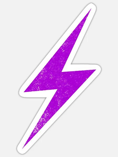 Neonlila Blitz Grafik - Sticker Größe S (10 x 10 cm) - Mattweiß