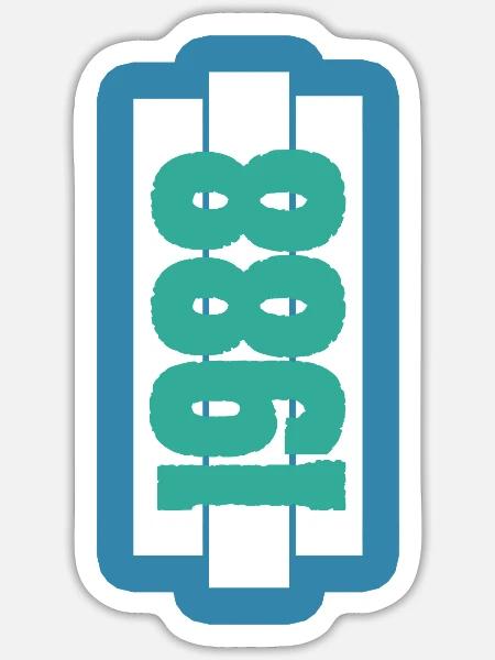 Jahr 1988 - Sticker Größe S (10 x 10 cm) - Mattweiß