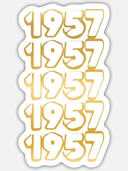 gold 1957 - Sticker Größe S (10 x 10 cm) - Mattweiß