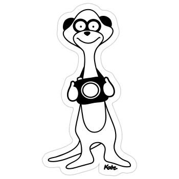 Meerkat - Sticker taille S (10 x 10 cm) - blanc mat - Devant