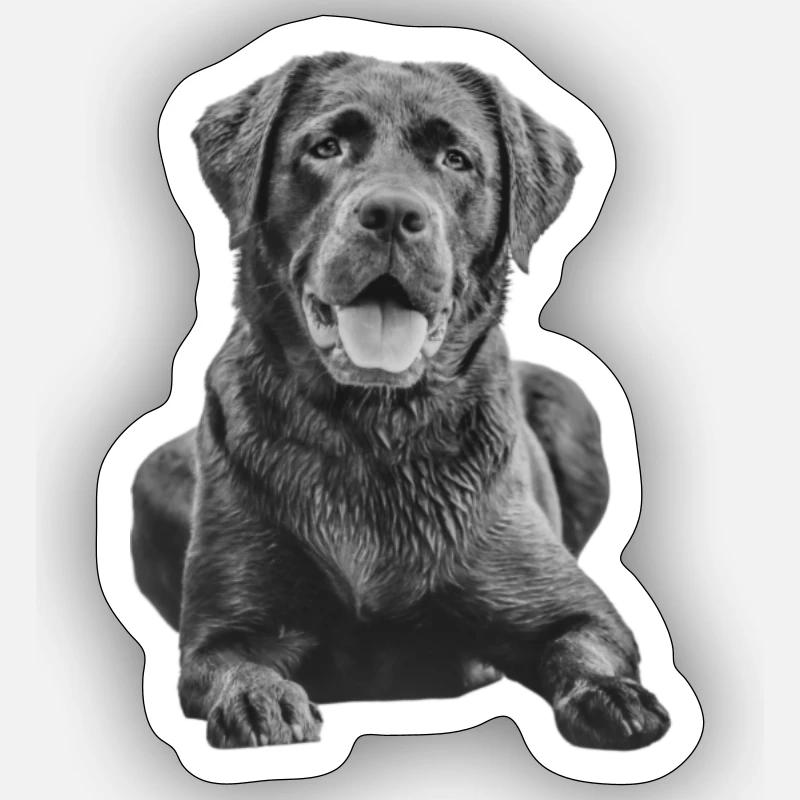 Labrador - Sticker Größe S (10 x 10 cm) - Mattweiß