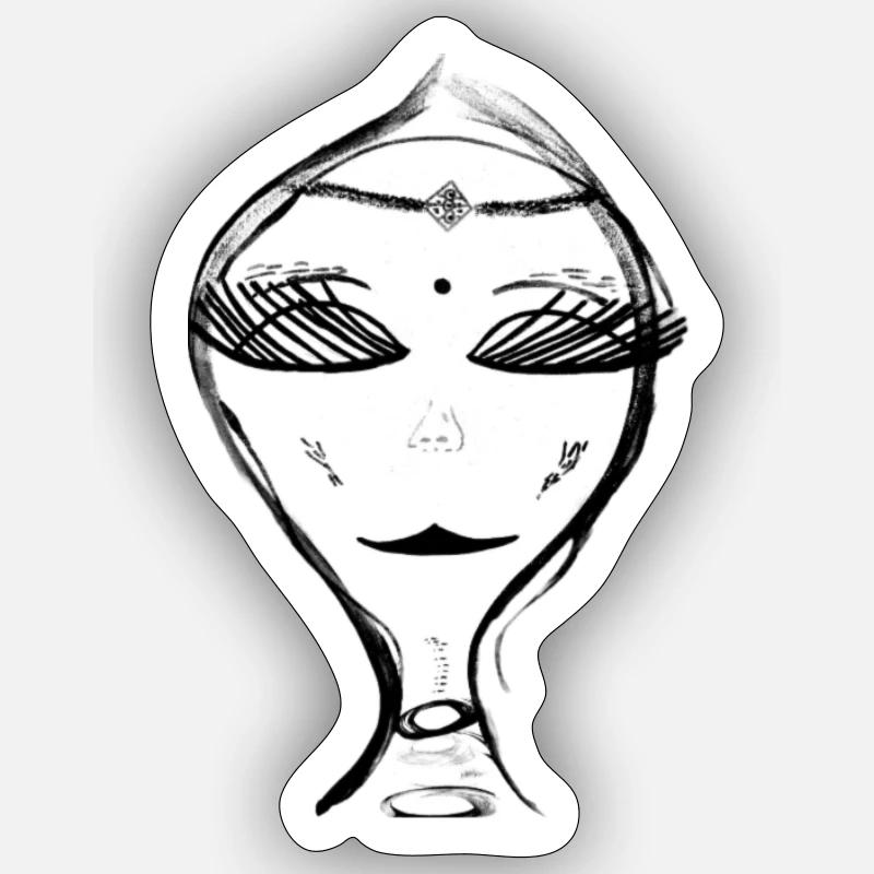 She - Sticker size S (10 x 10 cm) - white matte