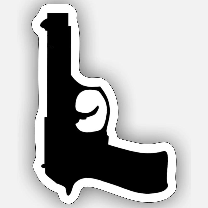 pistol - Sticker size S (10 x 10 cm) - white matte