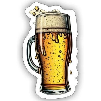 Bier Sticker - Sticker Größe S (10 x 10 cm) - Mattweiß - Vorne