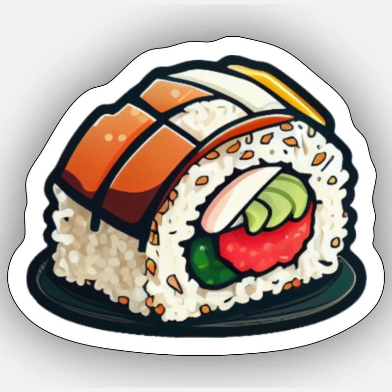 Temps de sushi - Sticker taille S (10 x 10 cm) - blanc mat