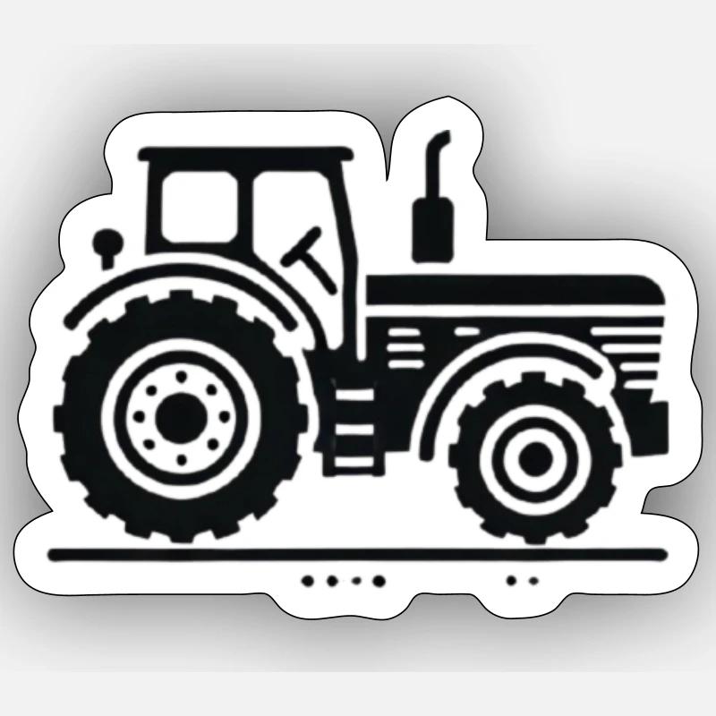 tracteur - Sticker taille S (10 x 10 cm) - blanc mat