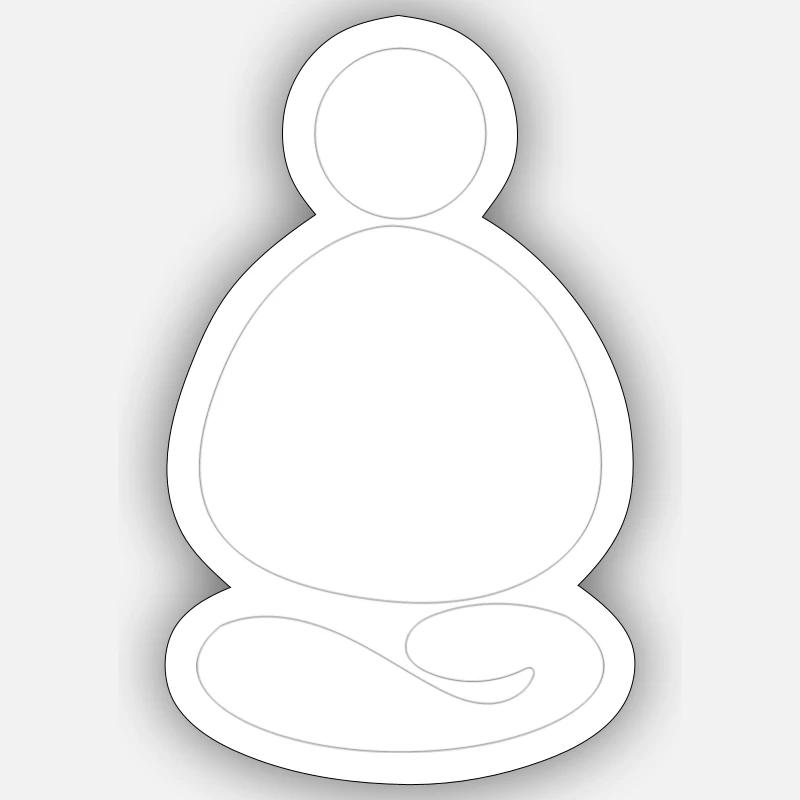 STONE Meditation - Sticker Größe S (10 x 10 cm) - Mattweiß