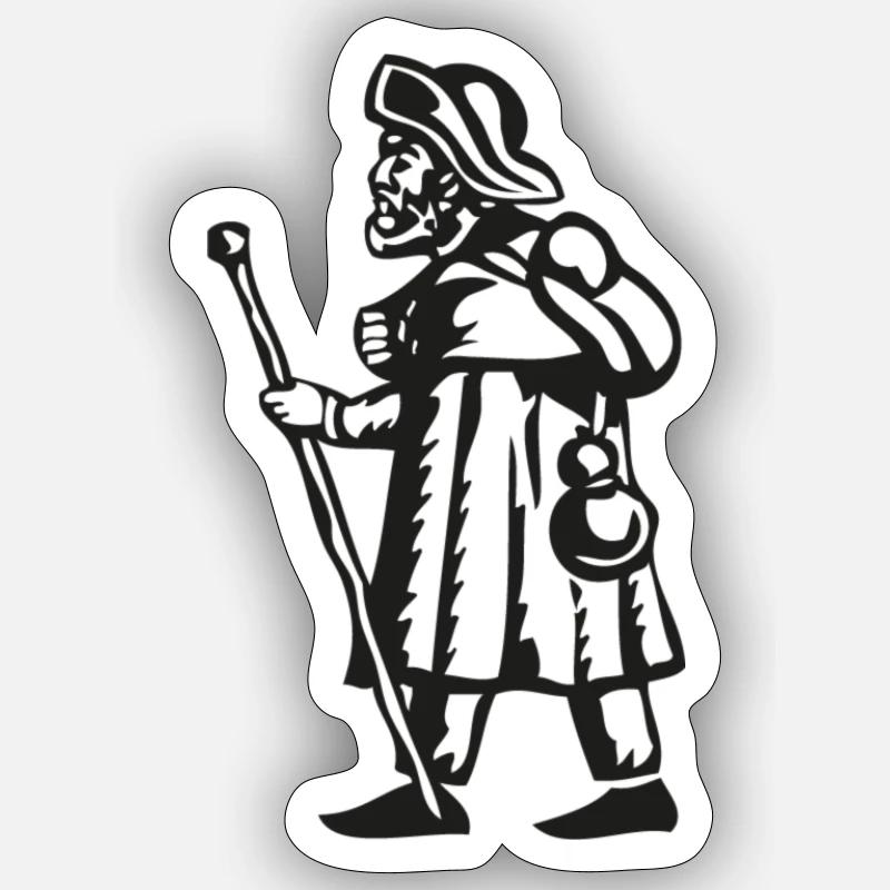 Pilgrim Compostela - Sticker size S (10 x 10 cm) - white matte