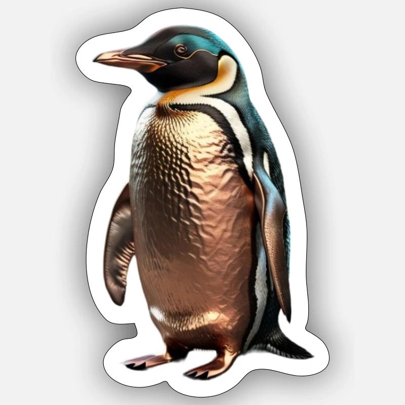 The Bronze Penguin - Sticker Größe S (10 x 10 cm) - Mattweiß