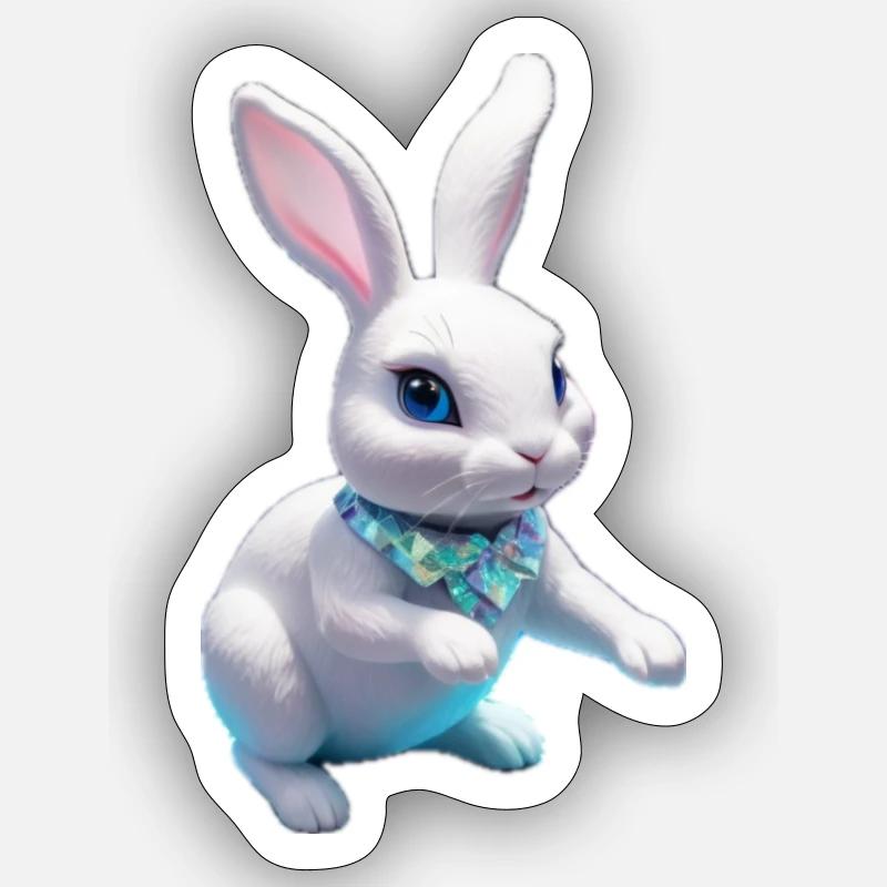 White Rabbit Crystal Sticker Größe S (10 x 10 cm)