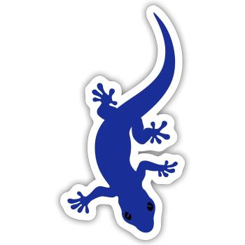 Gecko - Sticker Größe S (10 x 10 cm) - Mattweiß - Vorne