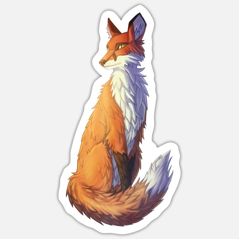 Fuchs im Comicstil Sticker Größe S (10 x 10 cm)