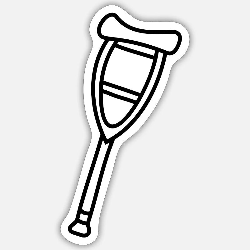 Béquille - Sticker taille S (10 x 10 cm) - blanc mat