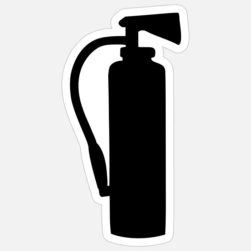 Feuerlöscher - Sticker Größe S (10 x 10 cm) - Mattweiß