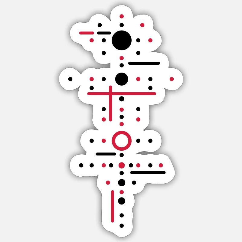 Points and lines - Sticker size S (10 x 10 cm) - white matte