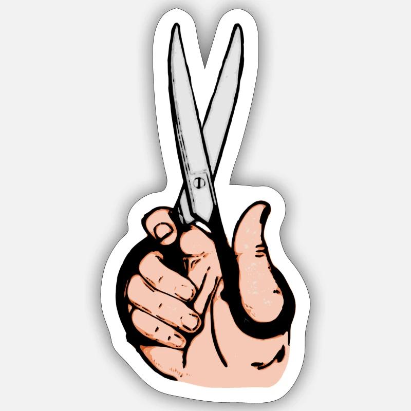 ciseaux - Sticker taille S (10 x 10 cm) - blanc mat