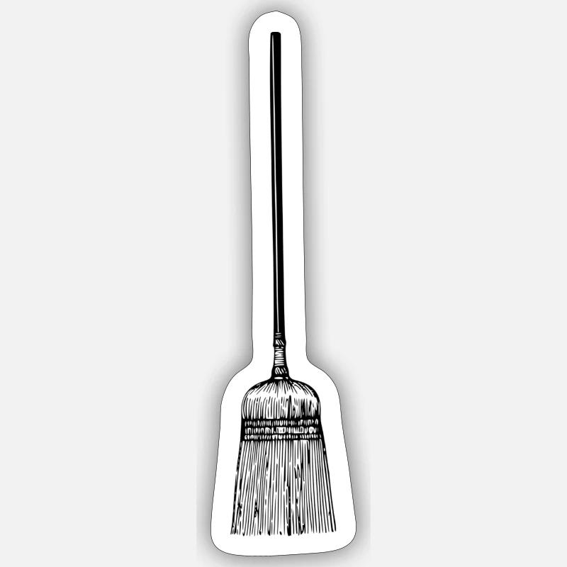 balai - Sticker taille S (10 x 10 cm) - blanc mat