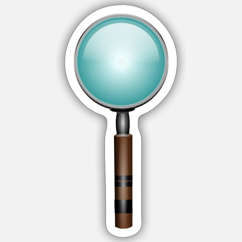 magnifying glass - Sticker size S (10 x 10 cm) - white matte