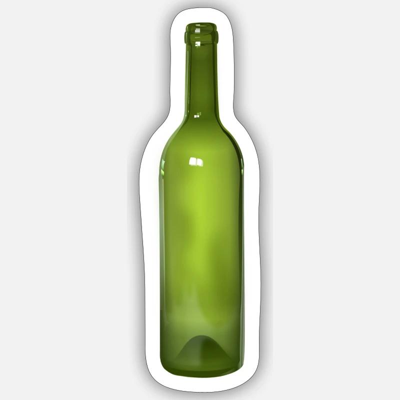 Weinflasche - Sticker Größe S (10 x 10 cm) - Mattweiß