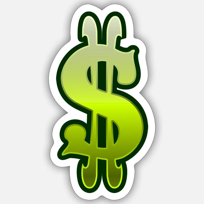 dollar - Sticker taille S (10 x 10 cm) - blanc mat