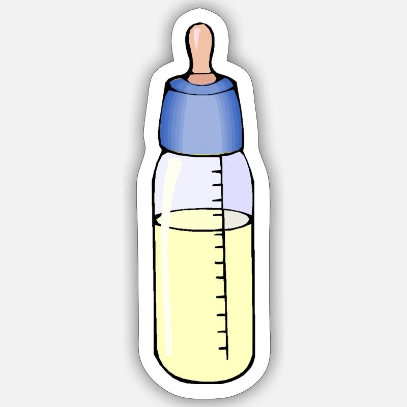 Milchflasche - Sticker Größe S (10 x 10 cm) - Mattweiß