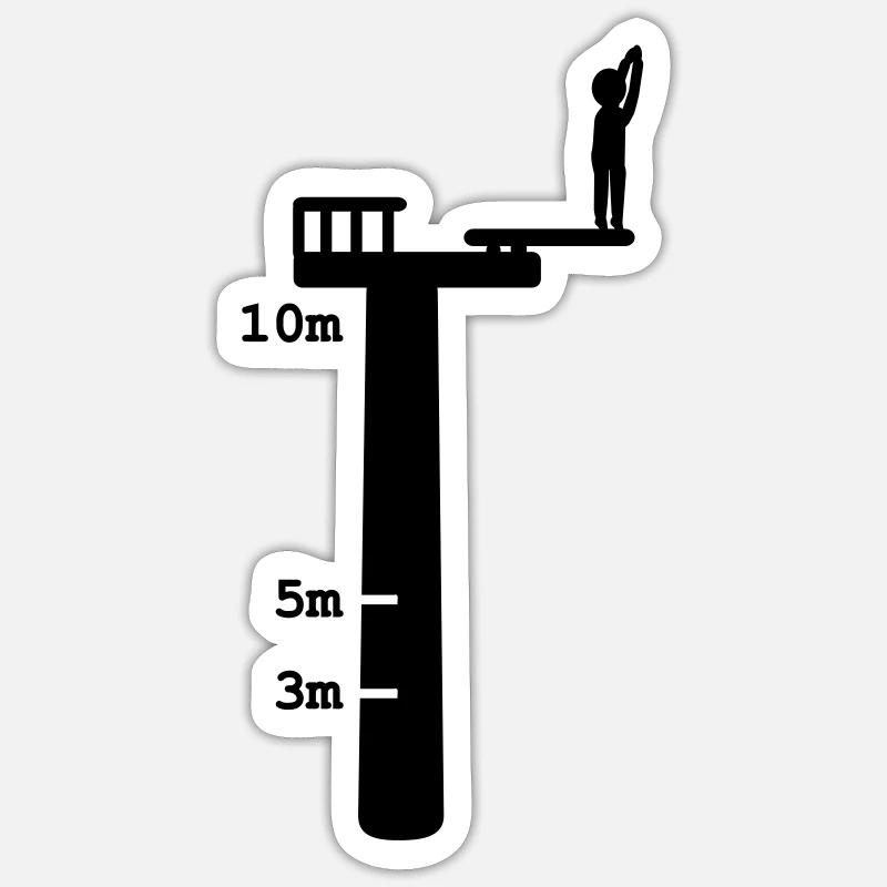 High diving - Sticker size S (10 x 10 cm) - white matte