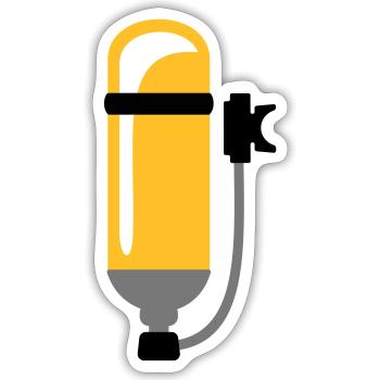 Freiwillige Feuerwehr - Atemschutzgerät Geschenk - Sticker Größe S (10 x 10 cm) - Mattweiß - Vorne