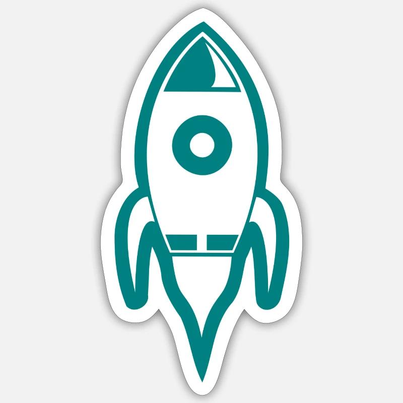 rakete rocket space shuttle ufo raumschiff mond Sticker Größe S (10 x 10 cm)